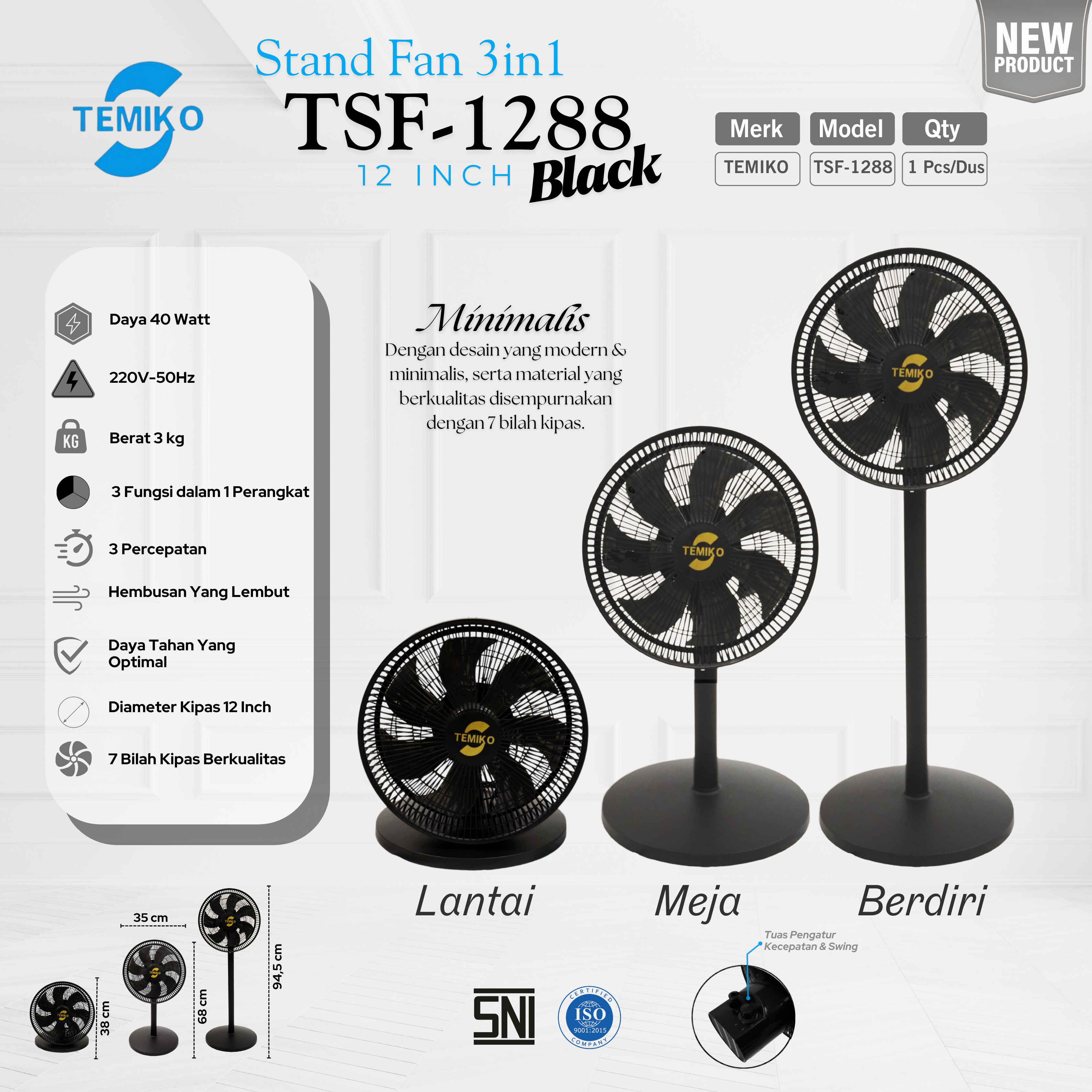TSF-1288 Black 3in1